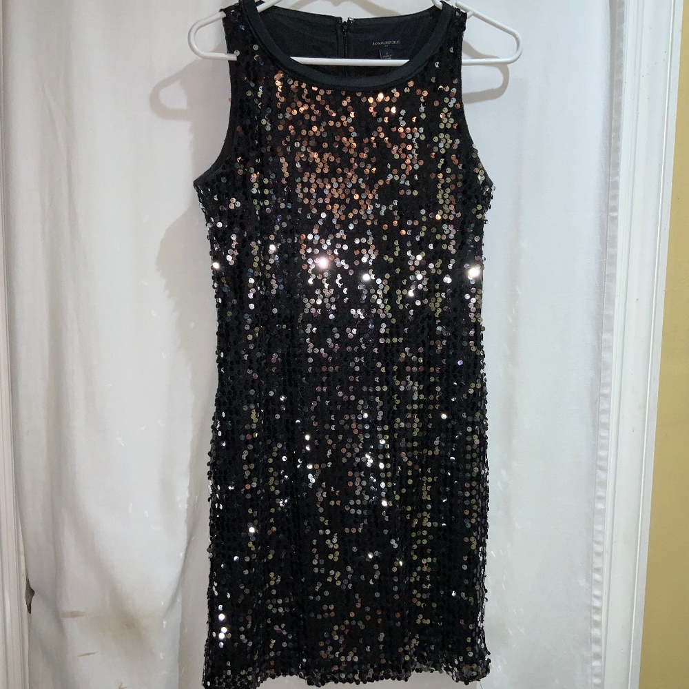 Banana Republic sequin dress Sz 2 sleeveless lined back zip